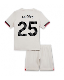 Chelsea Moises Caicedo #25 Maglia Gara Trasferta Repliche 2025-26 Bambino Maniche Corte